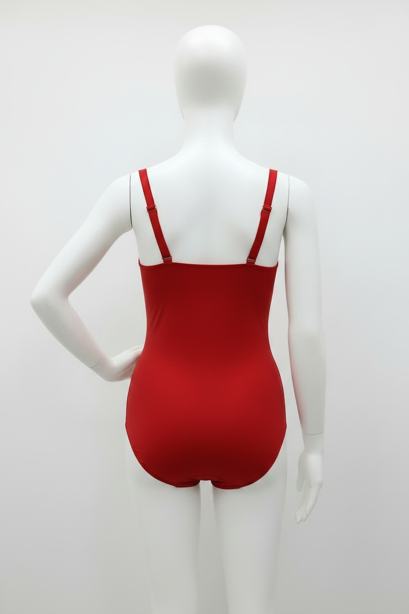 Body Brésilien Sculptant Divas Dentelle Push-Up rouge – vue dos bretelles parallèles fond blanc