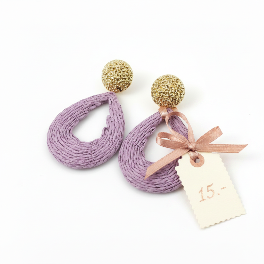 Boucles d'oreilles Lilas & Dorées – Goutte Raffinée
