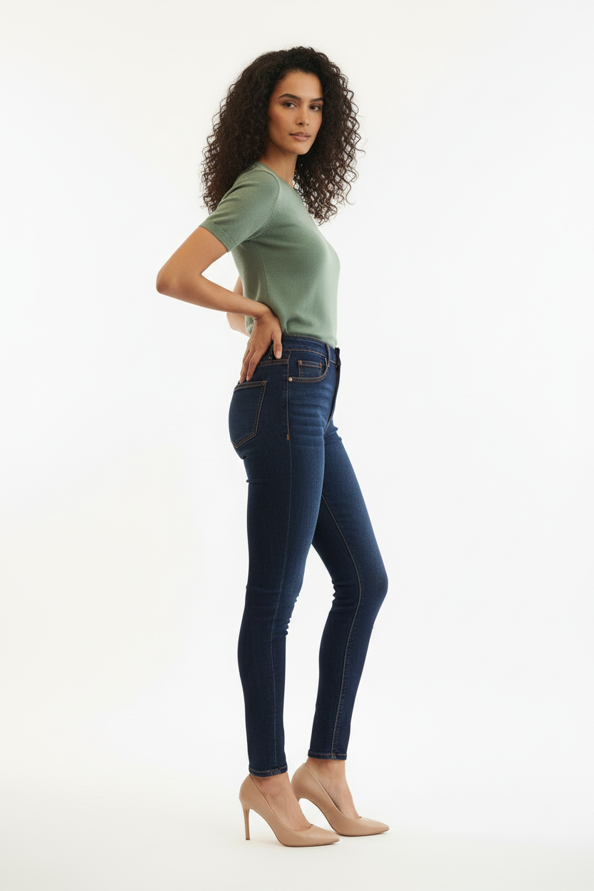 Jean Skinny - NOVE & NOVE - Taille 50 - Made in Italy - Pièce unique