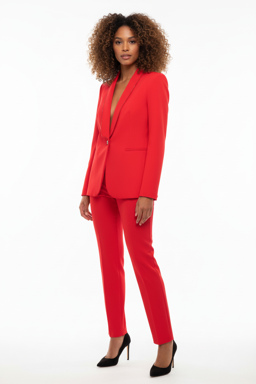 Tailleur Rouge - Ariana Paula Designer - Made in Italy - Pièce unique - Aussi sur mesure et sur commande