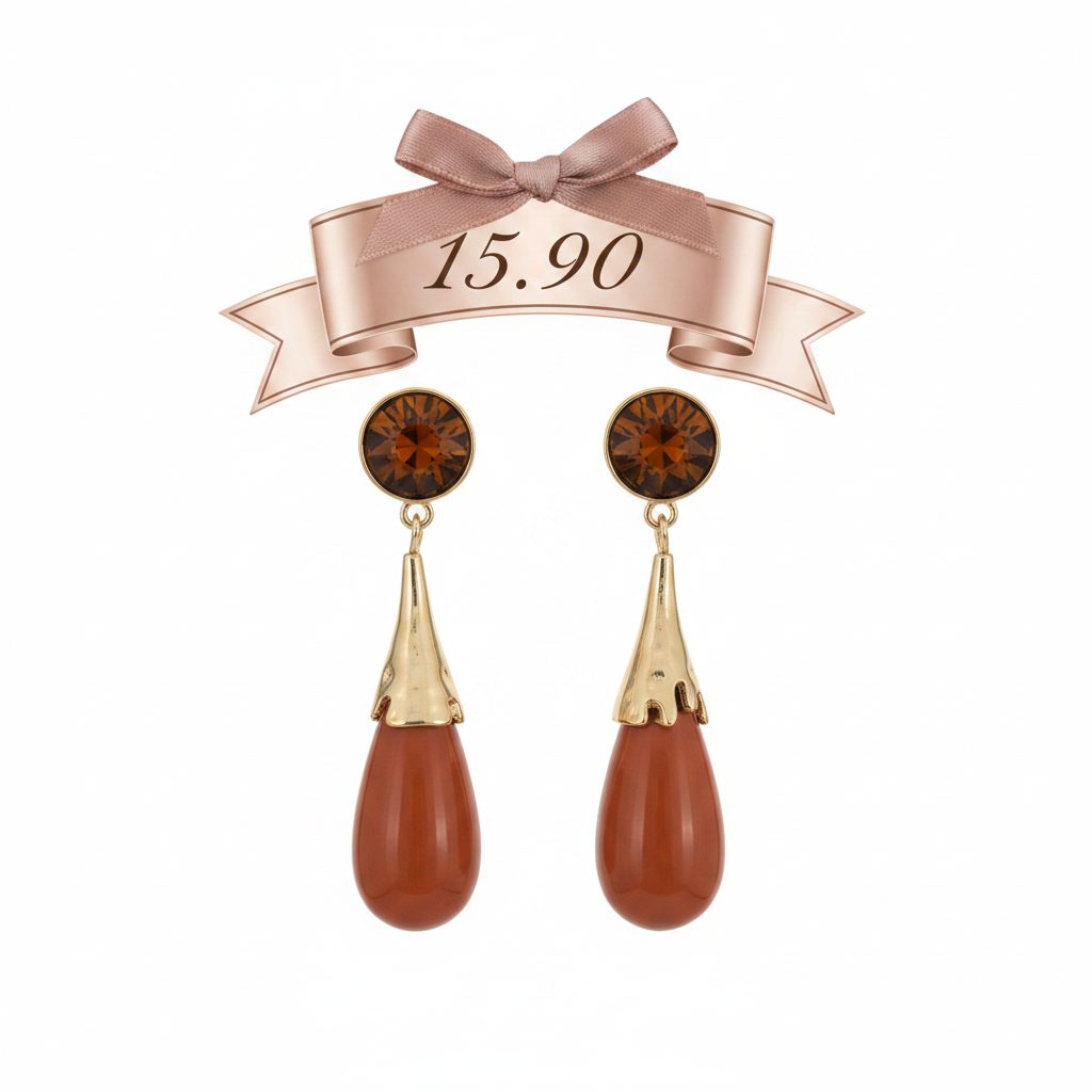 Boucles d'oreilles pendantes goutte terracotta