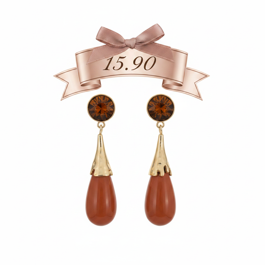 Boucles d'oreilles pendantes goutte terracotta