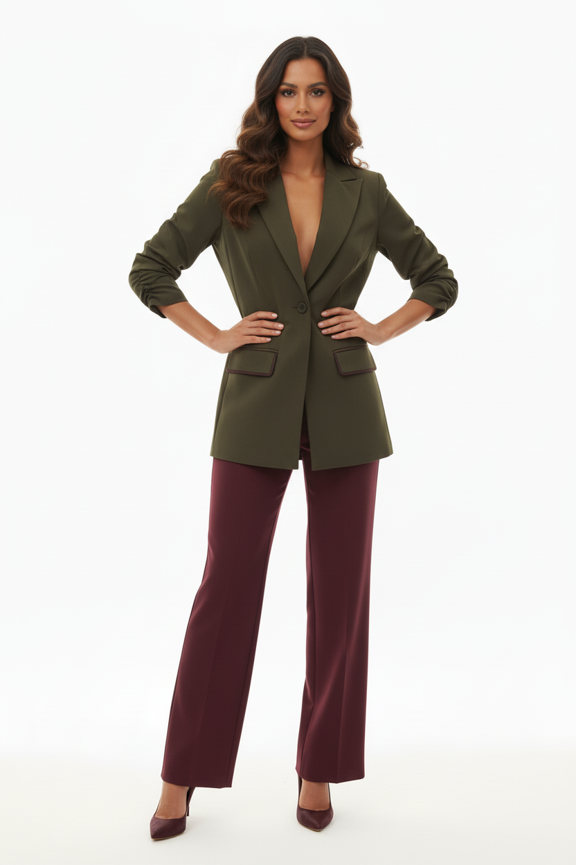 Blazer oversize kaki - ANNE & CO - 48-52 ! - Made in Italy - Pièce unique