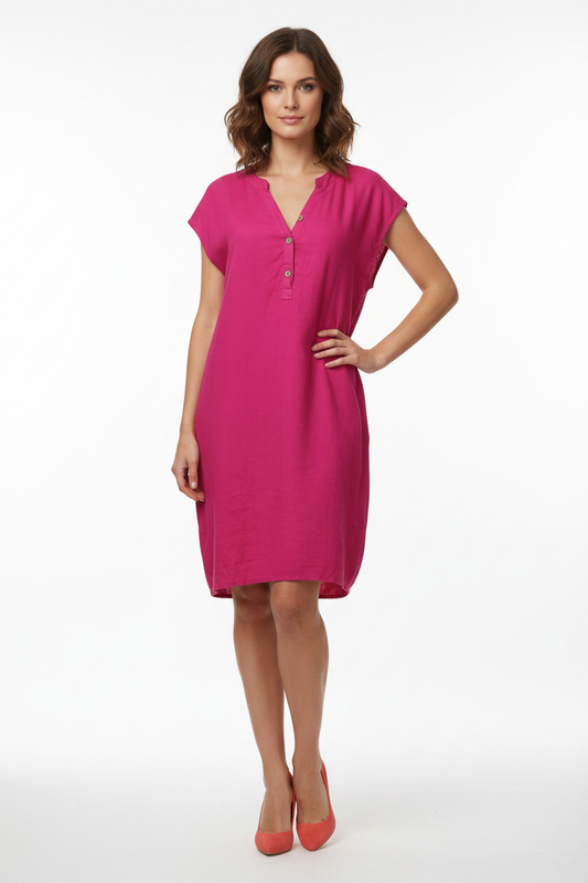 Robe Fuchsia Lin Made in Italy - Taille TU