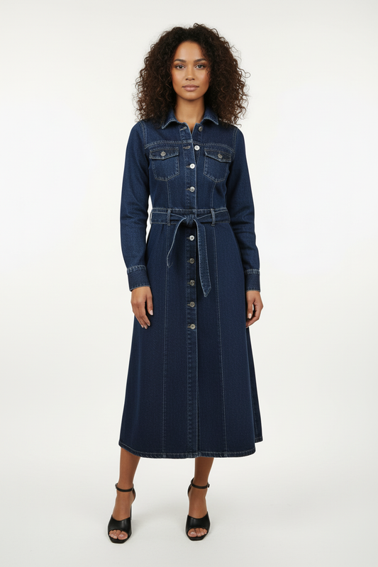 Robe Jean - Mira-Belle - Casual Chic & Féminine - Taille M / 42 - Made in Italy - Pièce unique