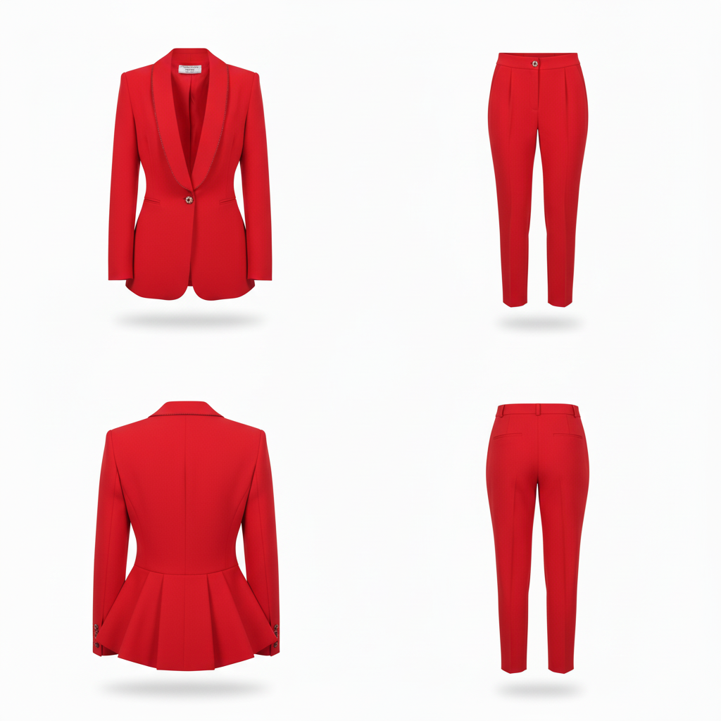 Tailleur Rouge - Ariana Paula Designer - Made in Italy - Pièce unique - Aussi sur mesure et sur commande