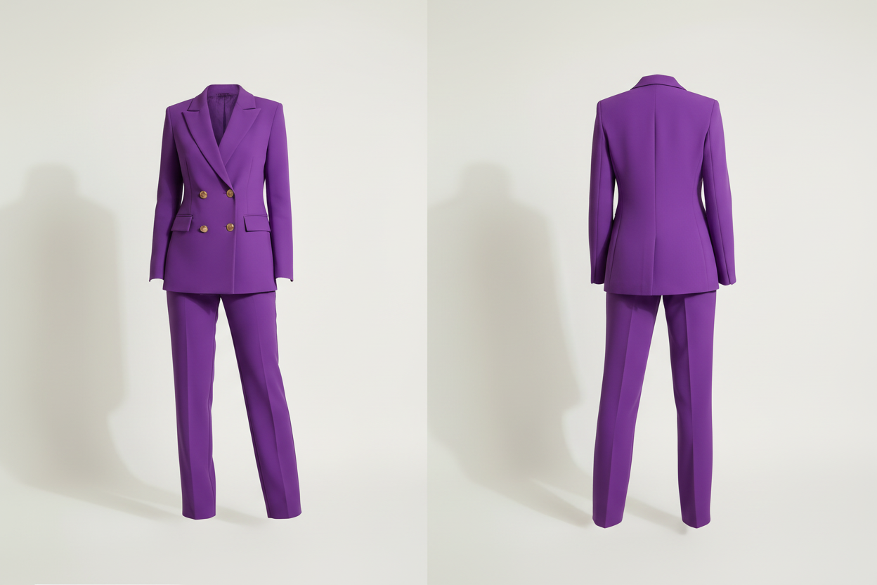 Tailleur violet - blazer & pantalon - FAVOLOSA - Taille S - Made in Italy - Pièce unique