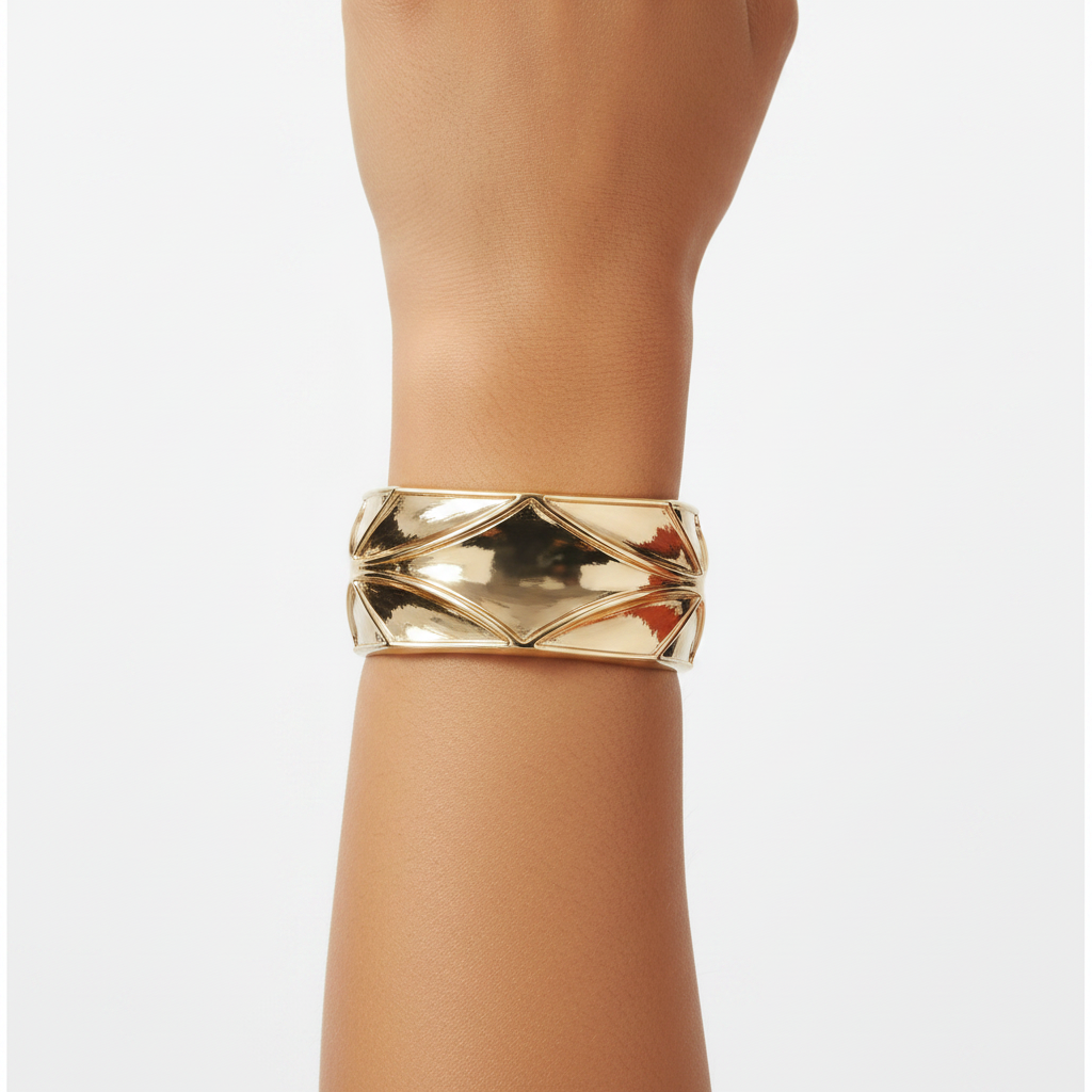 Bracelet Manchon Doré Géométrique