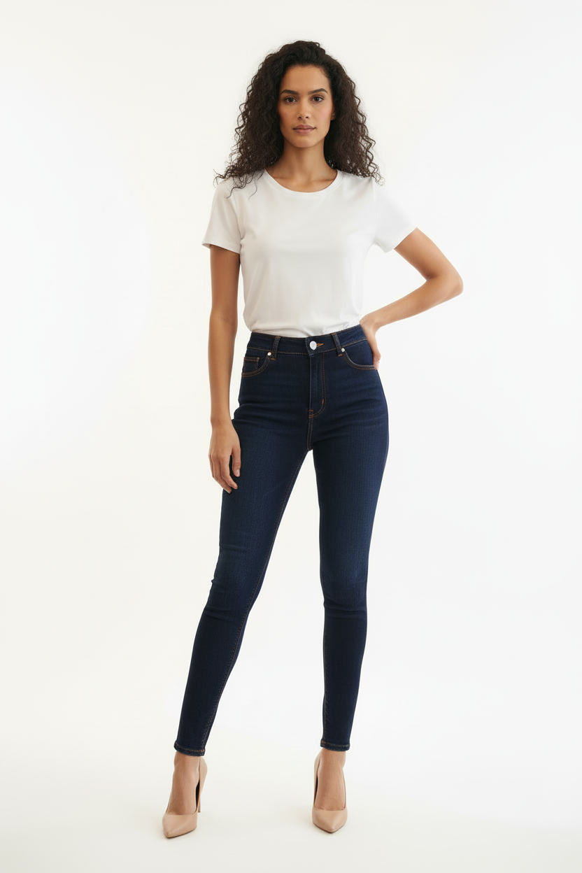 Jean Skinny - NOVE & NOVE - Taille 48 - Made in Italy - Pièce unique