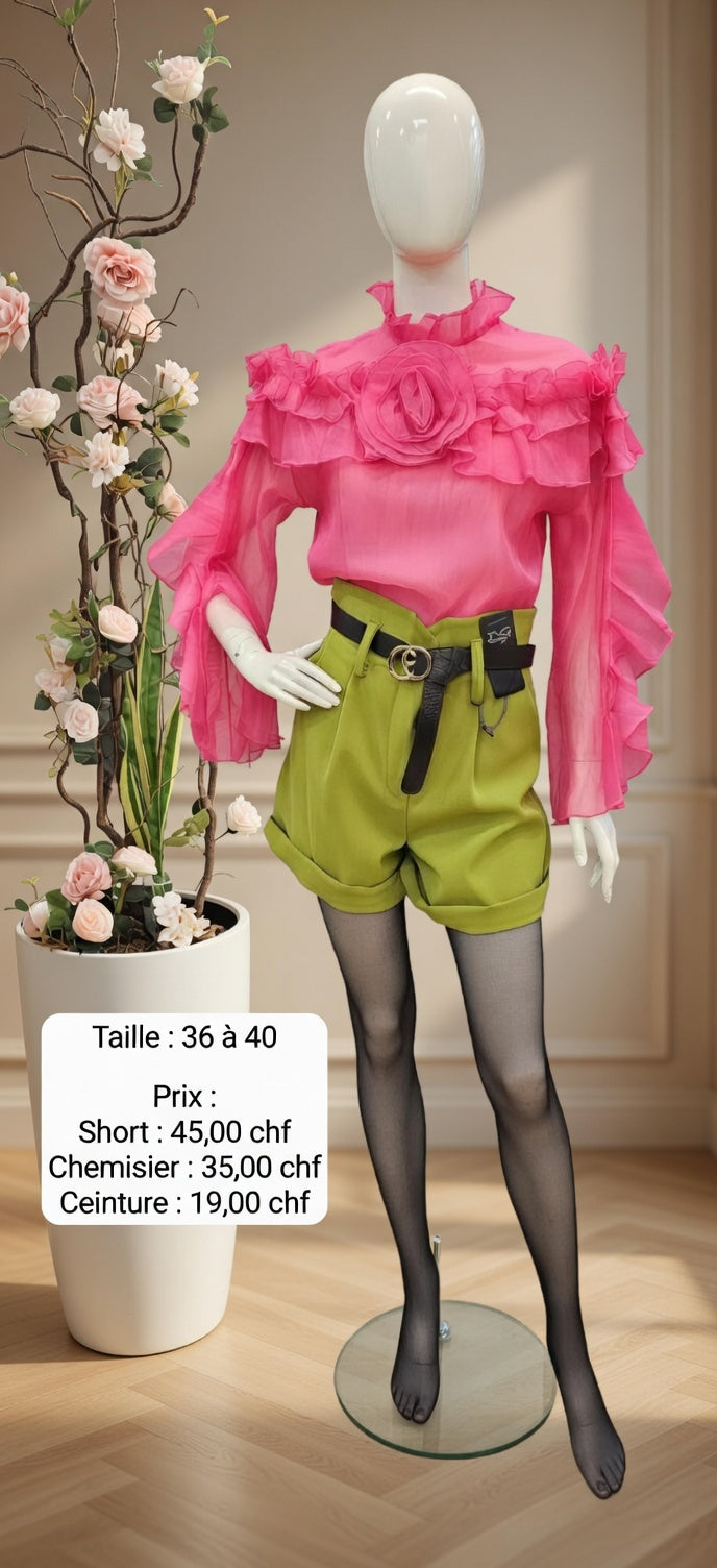 99,00 chf - Prix de l'ensemble mais chaque pièce peut être vendu séparément - Taille 38-40 - Rose shocking + vert lime + froufrous XXL, la bombe qui explose l’ennui et fait fondre les regards !