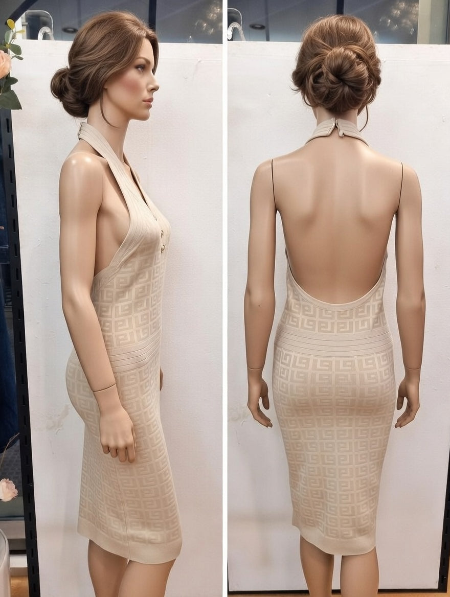 49,90 chf - Taille 36-38- Robe Beige Élégante -