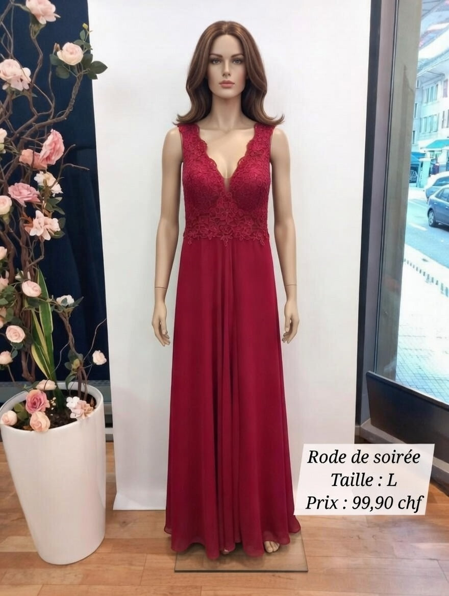 99,90 chf - Taille L - ✨ Robe de soirée rouge bordeaux élégante & scintillante ✨