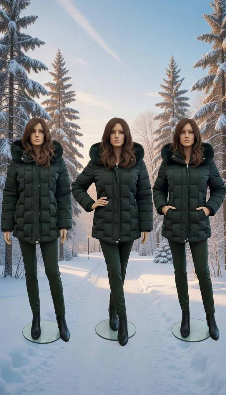 97,50 chf - Taille 38-40 - Doudoune vert foncé, idéale pour passer l'hiver au chaud !