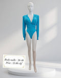35,00 chf - Taille 38-40 - Body Bleu Turquoise Satiné – Élégance Romantique & Sensuelle