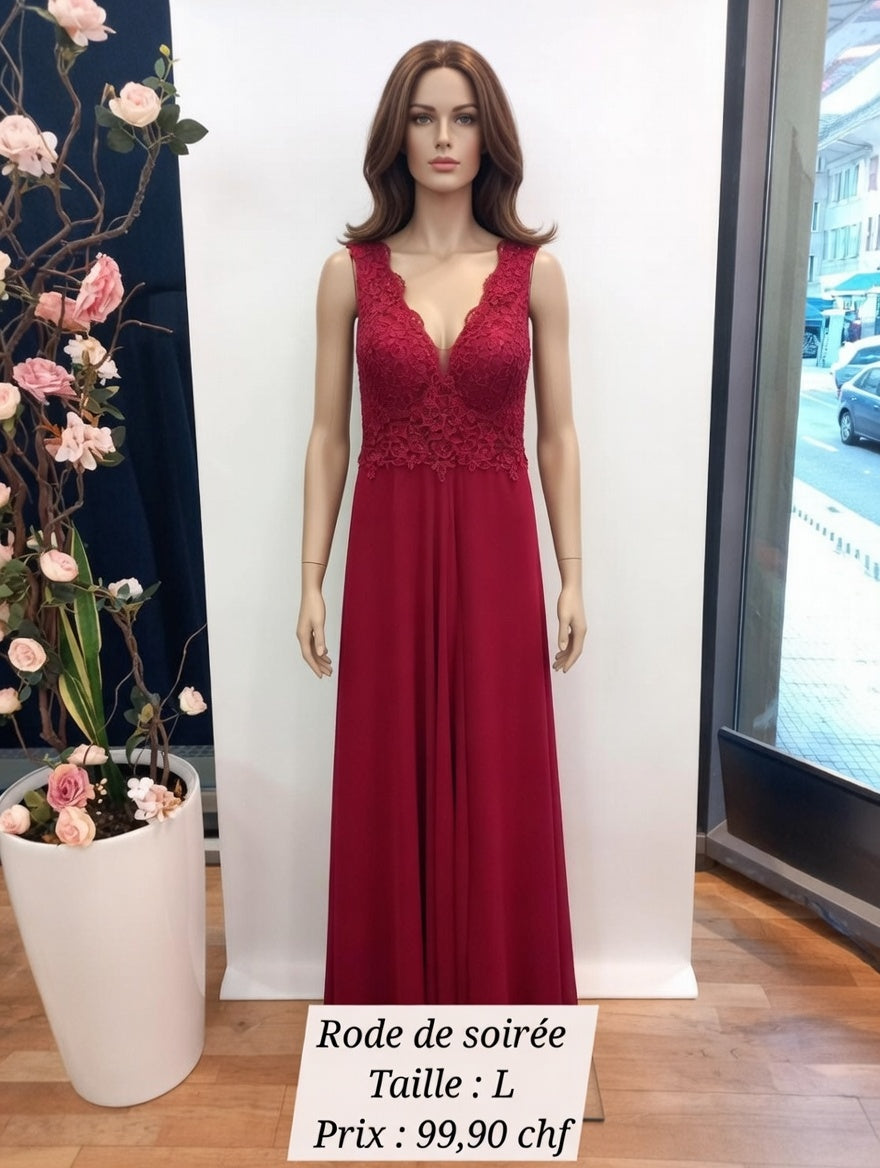 99,90 chf - Taille L - ✨ Robe de soirée rouge bordeaux élégante & scintillante ✨