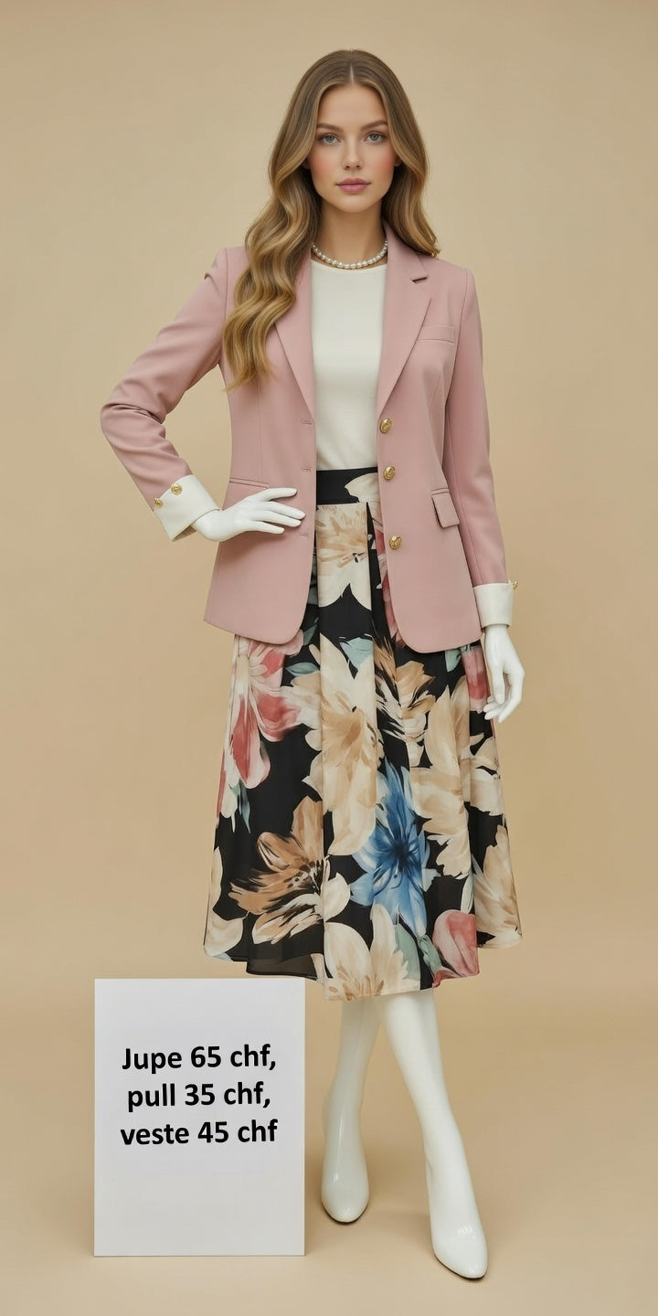 145,00 chf - Prix de l'ensemble mais chaque pièce peut être vendu séparément - Taille 38-40 - Douceur poudrée, explosion florale, la combinaison qui fait fondre les cœurs ce printemps !