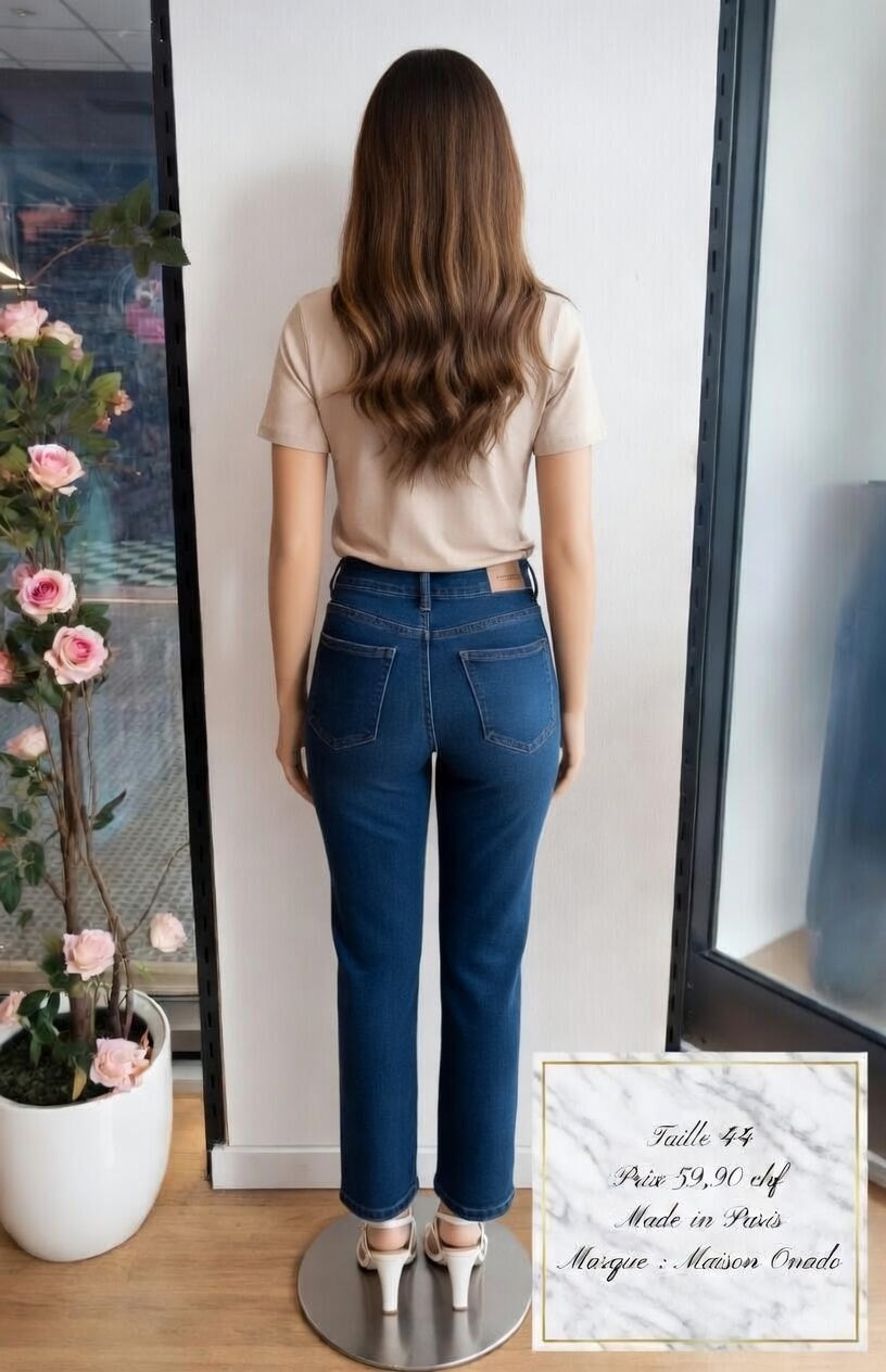 59 90 chf - Taille 44 - ✨ Jeans Maison Onado T44 – Broderie étoiles Parisienne à petit prix ! ✨