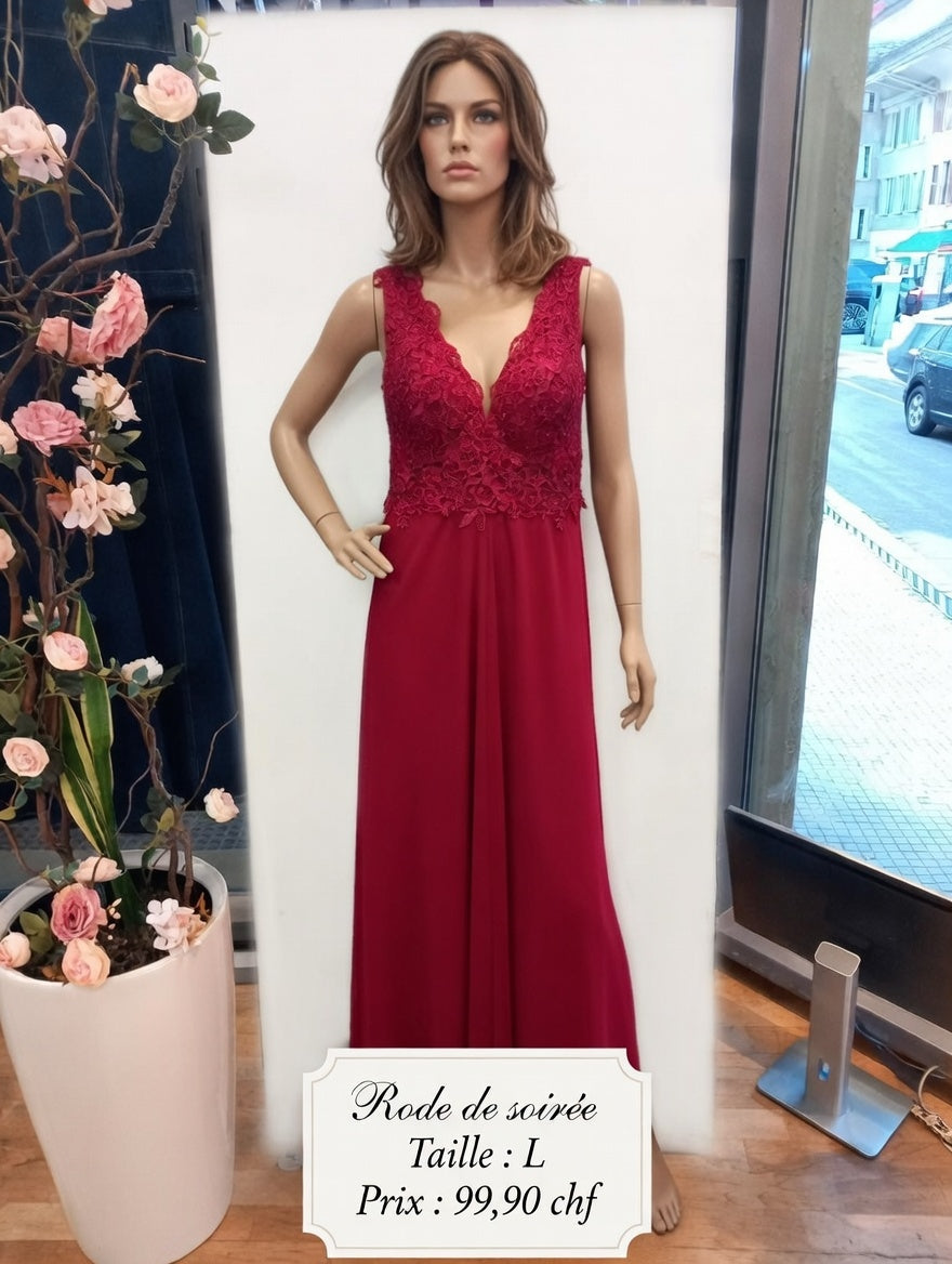99,90 chf - Taille L - ✨ Robe de soirée rouge bordeaux élégante & scintillante ✨