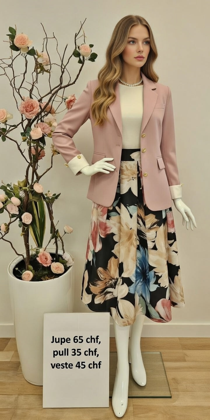 145,00 chf - Prix de l'ensemble mais chaque pièce peut être vendu séparément - Taille 38-40 - Douceur poudrée, explosion florale, la combinaison qui fait fondre les cœurs ce printemps !