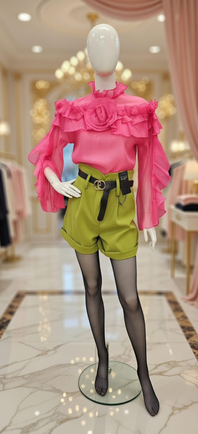 99,00 chf - Prix de l'ensemble mais chaque pièce peut être vendu séparément - Taille 38-40 - Rose shocking + vert lime + froufrous XXL, la bombe qui explose l’ennui et fait fondre les regards !