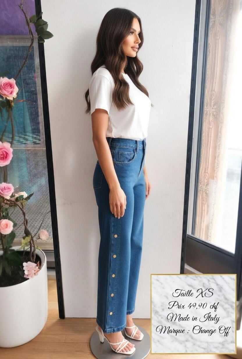 59,90 chf - Taille 42 - ✨ Jeans Maison Onado T42 – Broderie étoiles Parisienne à petit prix ! ✨