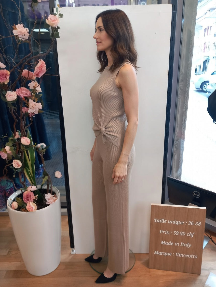 59,90 chf - Taille 36-38 - Élégant ensemble Vinceotto Made in Italy – Beige chic & confortable !
